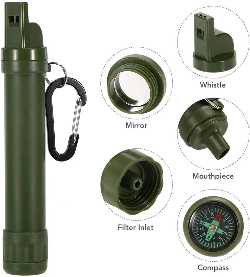 Portable Water Filter Straw Filtration Purifier Camping Hiking Survival Gear