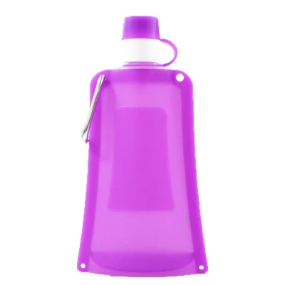 Bolsa de agua de silicona para acampar al aire libre, plegable, 500ml, gran capacidad, deportes, ciclismo, senderismo, bolsa de agua, tetera de silicona